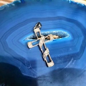 Diamond cross pendent